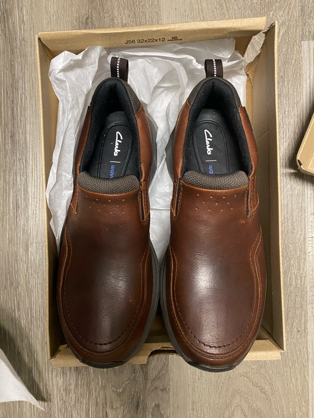Clarks Men’s Brown Leather Slip-On Loafers